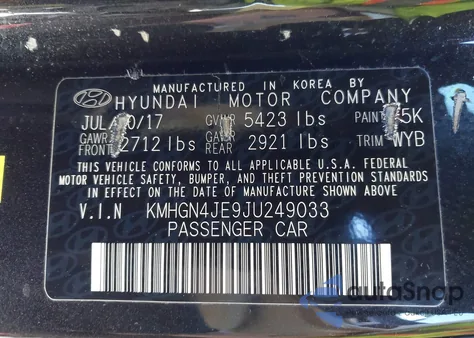 2018 Genesis G80 3.8 из США, поврежденный, VIN KMHGN4JE9JU249033